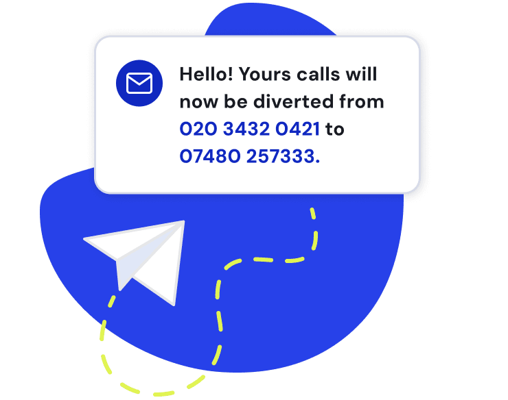 3. Call forwarding set-up is complete in 60 seconds